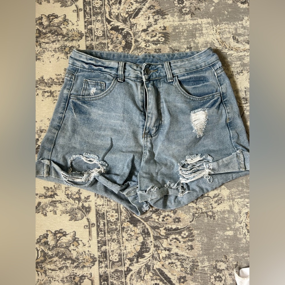 High-waisted Denim Shorts